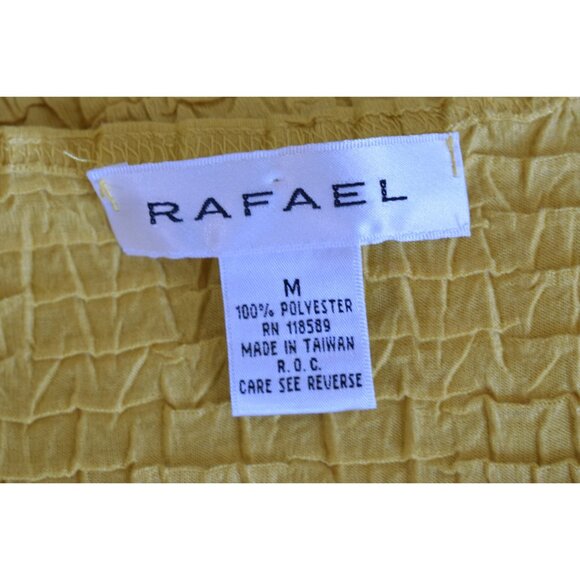 Vintage 90s Golden Yellow Polyester Scoop Neck shirt | size medium - Picture 8 of 10